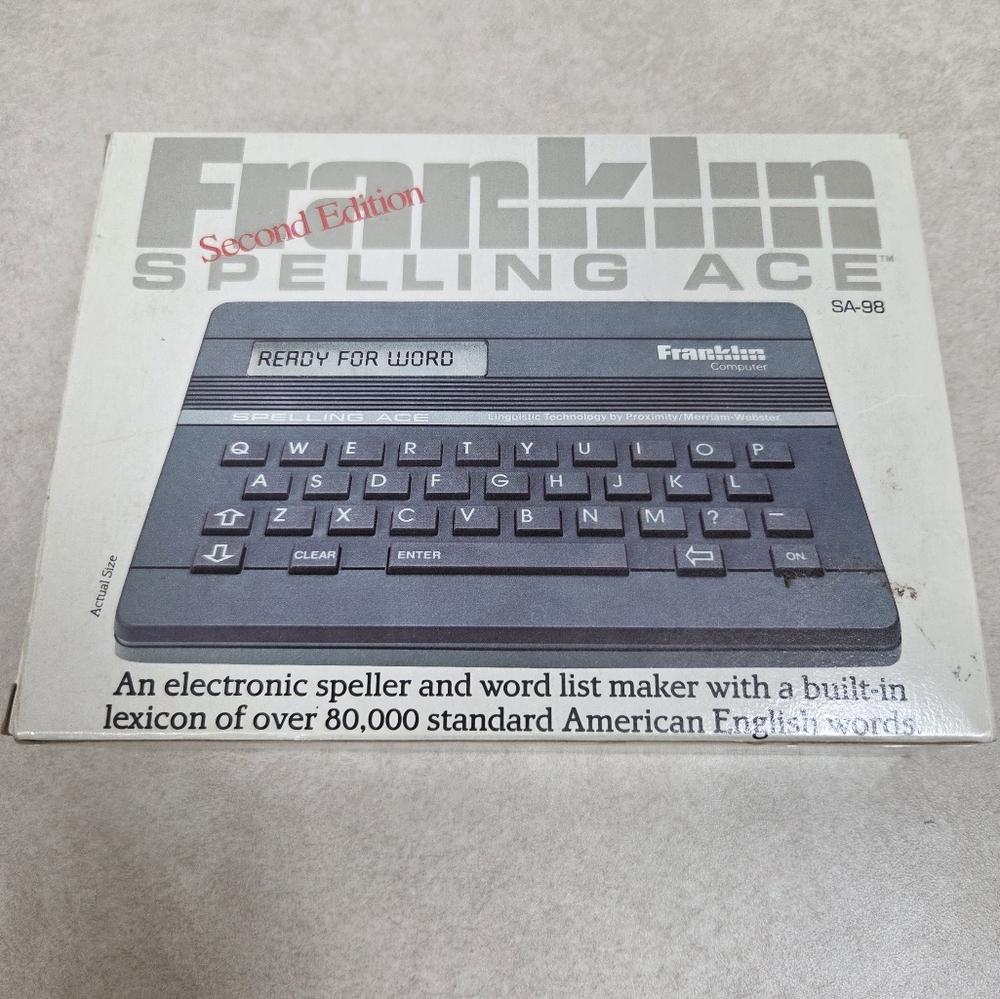 Franklin Spelling Ace SA-98 Second Edition In Original Box With Instructions